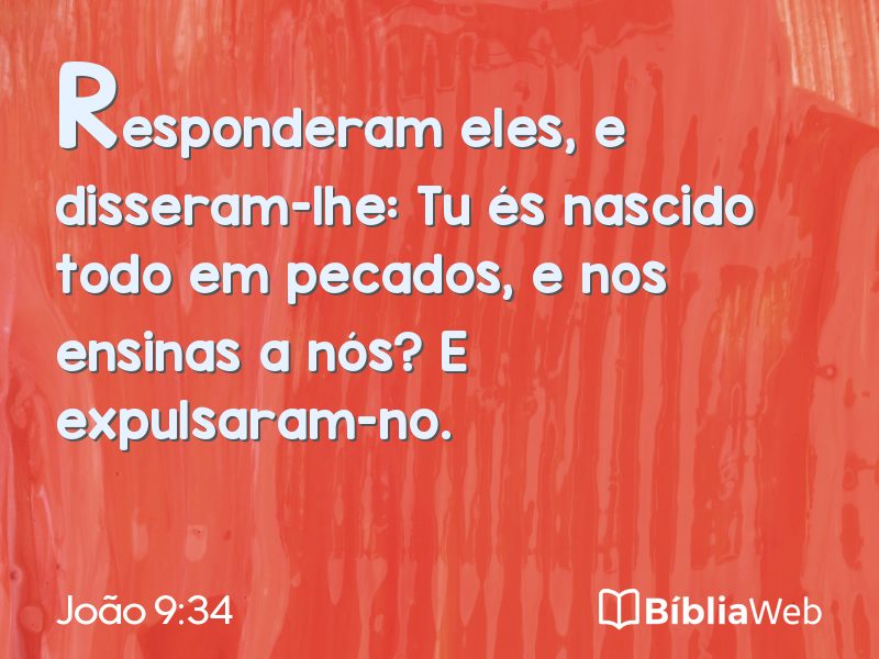 João 9:34 em imagem para compartilhar