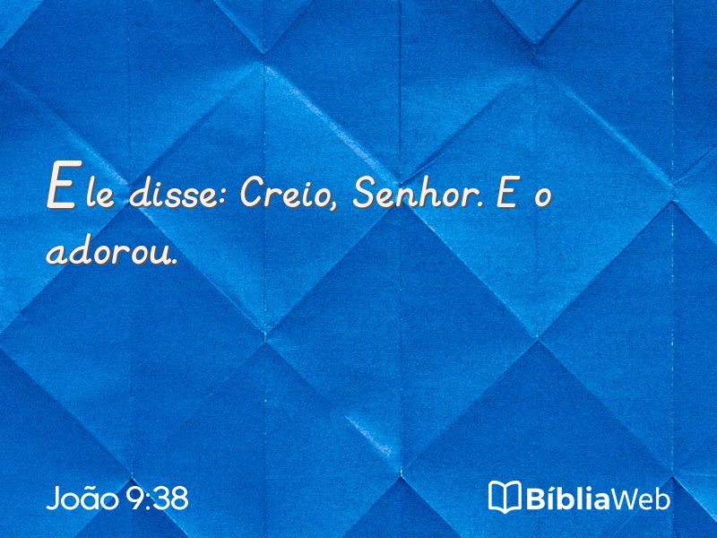 João 9:38 em imagem para compartilhar