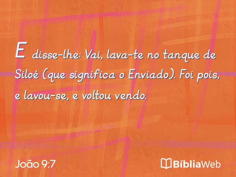 João 9:7 em imagem para compartilhar