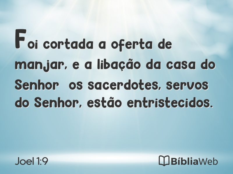 Joel 1:9 em imagem para compartilhar