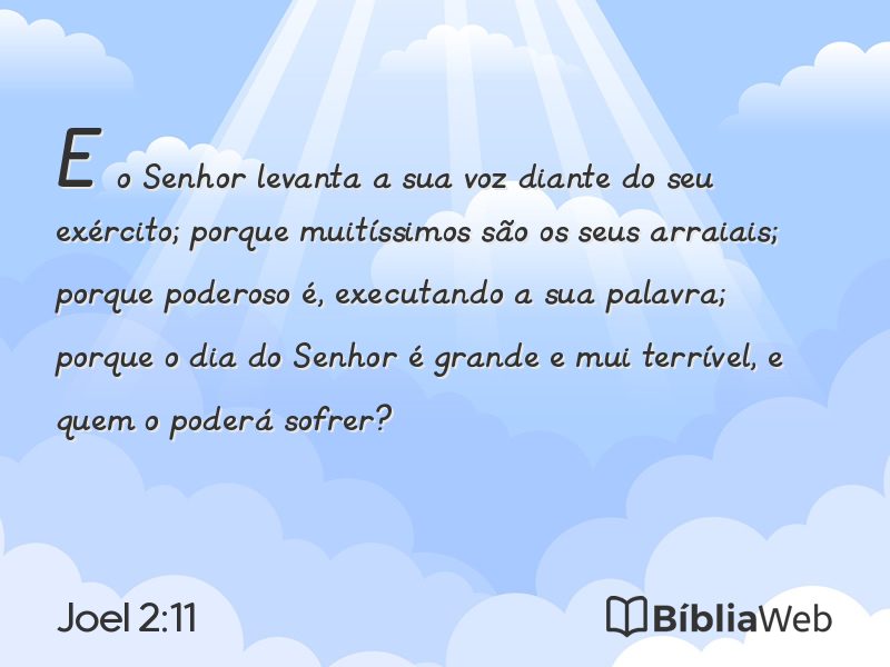 Joel 2:11 em imagem para compartilhar