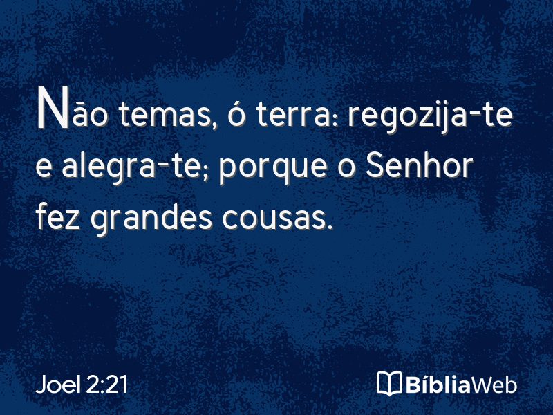 Joel 2:21 em imagem para compartilhar