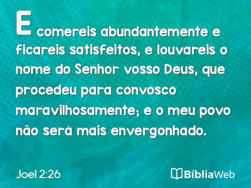 Joel 2:26 em imagem para compartilhar