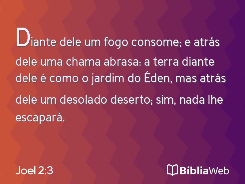 Joel 2:3 em imagem para compartilhar