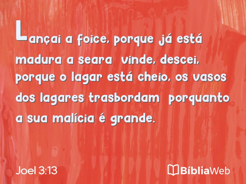 Joel 3:13 em imagem para compartilhar