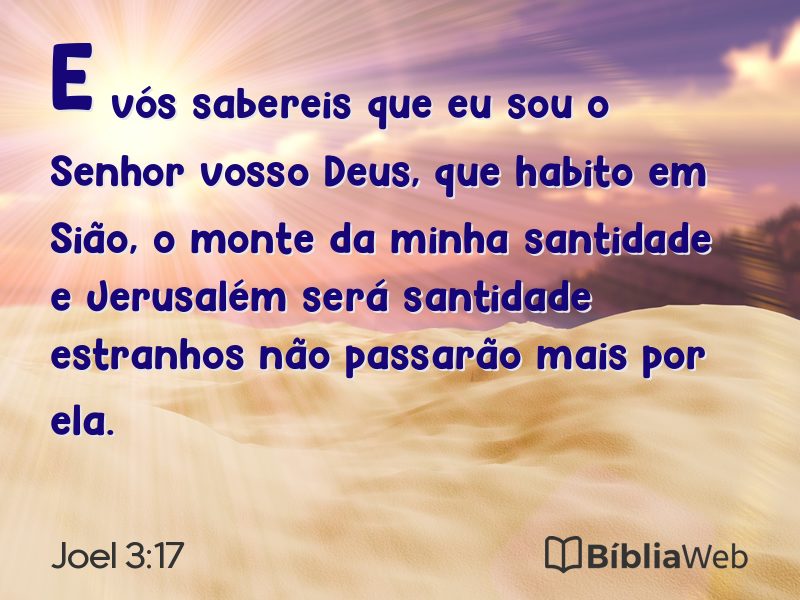 Joel 3:17 em imagem para compartilhar