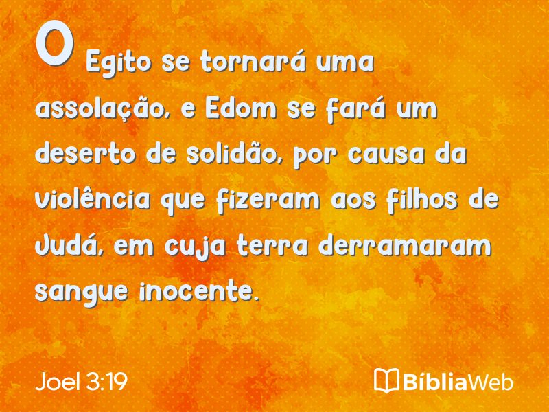 Joel 3:19 em imagem para compartilhar