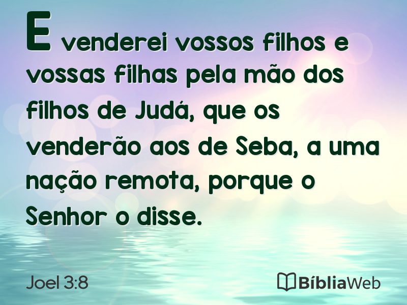 Joel 3:8 em imagem para compartilhar