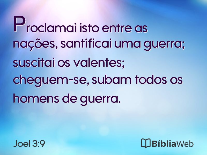 Joel 3:9 em imagem para compartilhar
