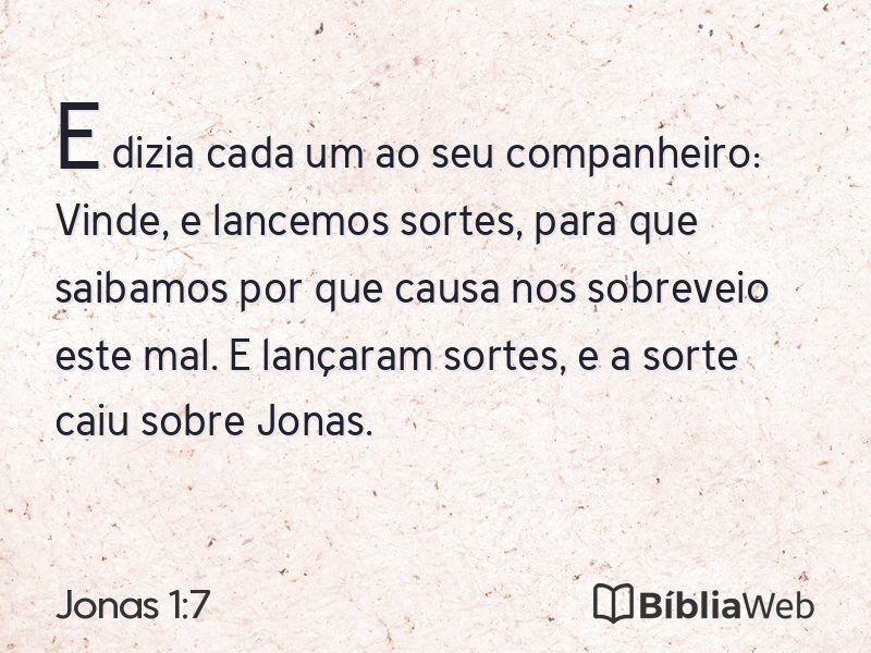 Jonas 1:7 em imagem para compartilhar