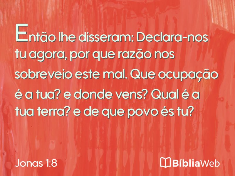 Jonas 1:8 em imagem para compartilhar