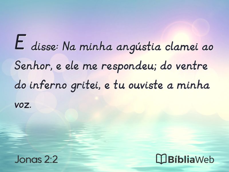 Jonas 2:2 em imagem para compartilhar