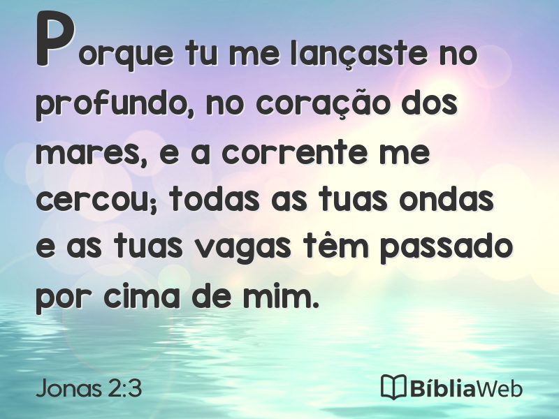 Jonas 2:3 em imagem para compartilhar