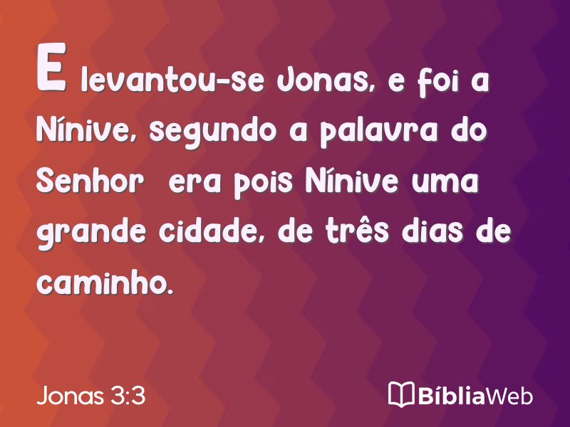 Jonas 3:3 em imagem para compartilhar