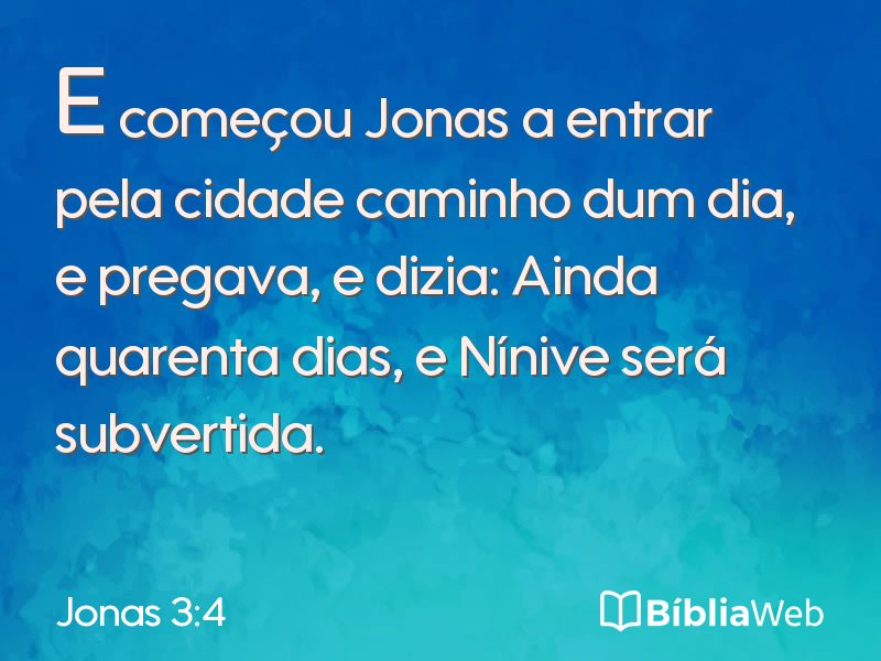 Jonas 3:4 em imagem para compartilhar