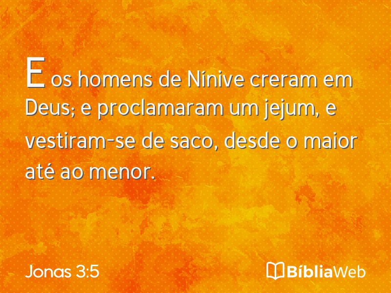 Jonas 3:5 em imagem para compartilhar