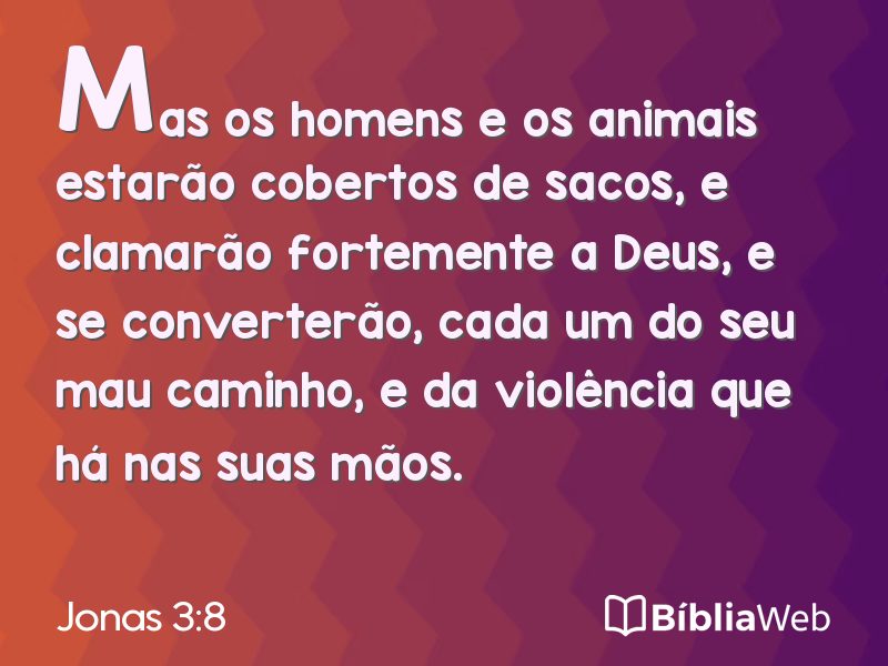 Jonas 3:8 em imagem para compartilhar