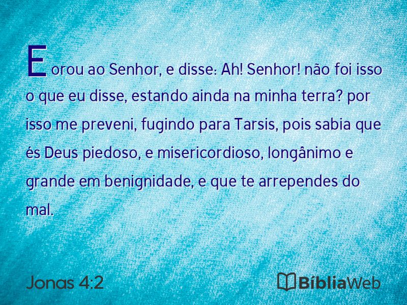 Jonas 4:2 em imagem para compartilhar