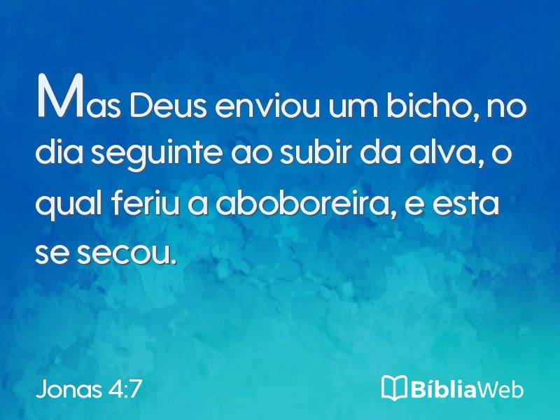 Jonas 4:7 em imagem para compartilhar