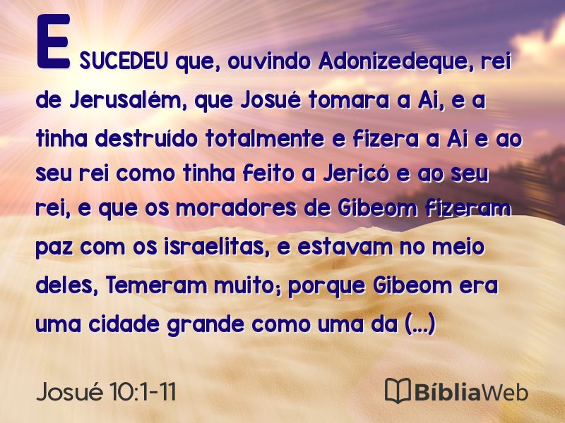 Josué 10:1-11 em imagem para compartilhar