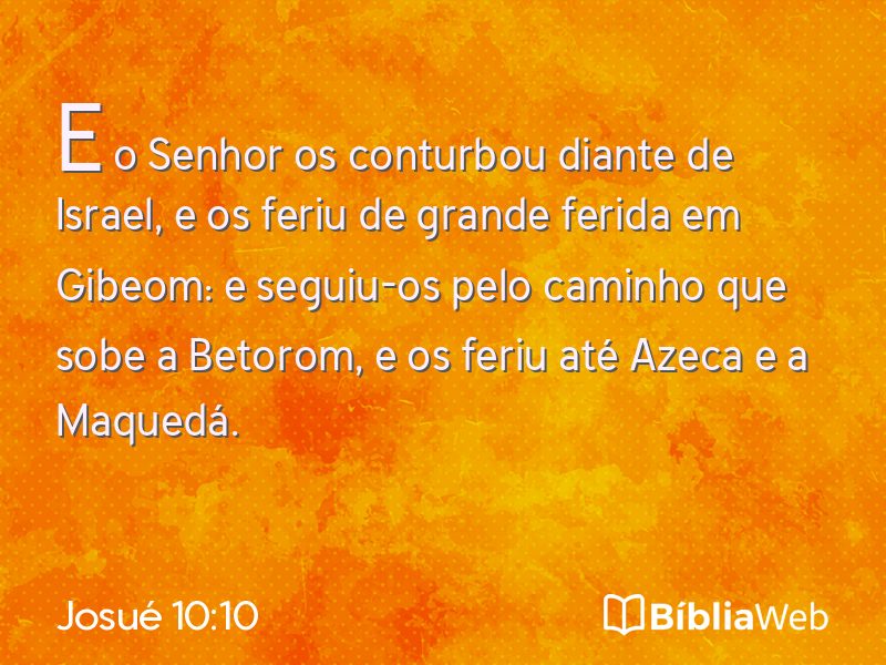 Josué 10:10 em imagem para compartilhar
