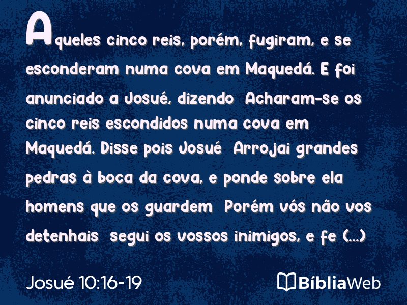 Josué 10:16-19 em imagem para compartilhar