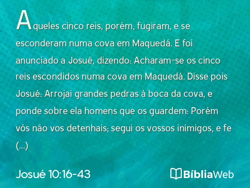 Josué 10:16-43 em imagem para compartilhar