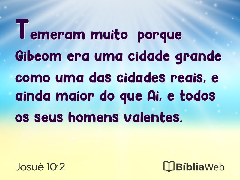 Josué 10:2 em imagem para compartilhar