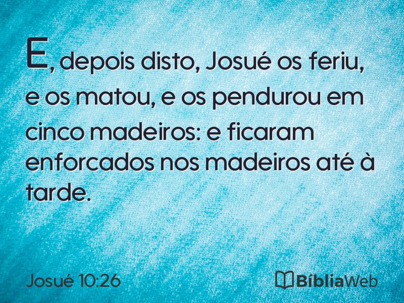 Josué 10:26 em imagem para compartilhar