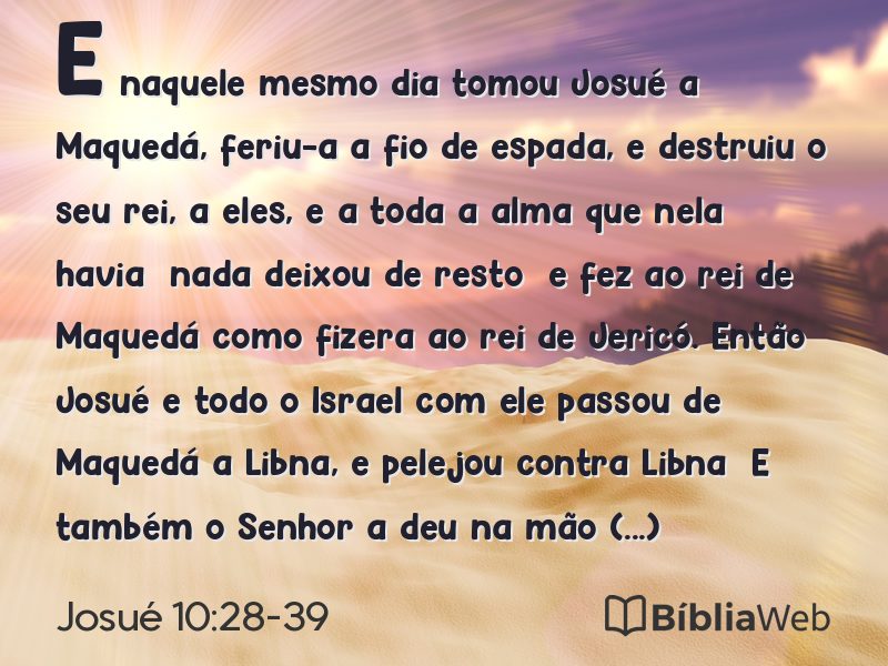 Josué 10:28-39 em imagem para compartilhar