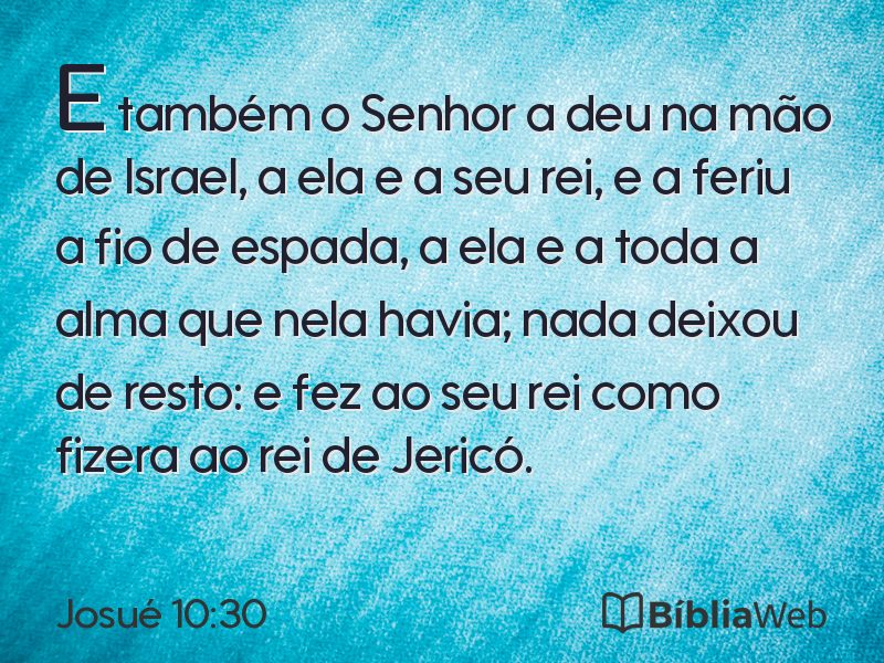 Josué 10:30 em imagem para compartilhar