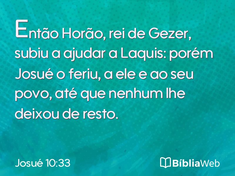 Josué 10:33 em imagem para compartilhar