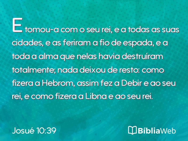 Josué 10:39 em imagem para compartilhar