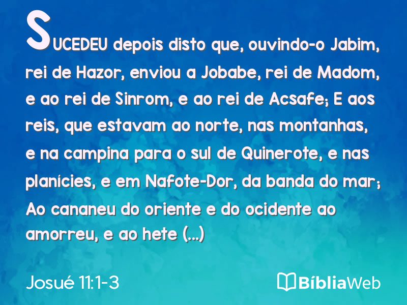 Josué 11:1-3 em imagem para compartilhar