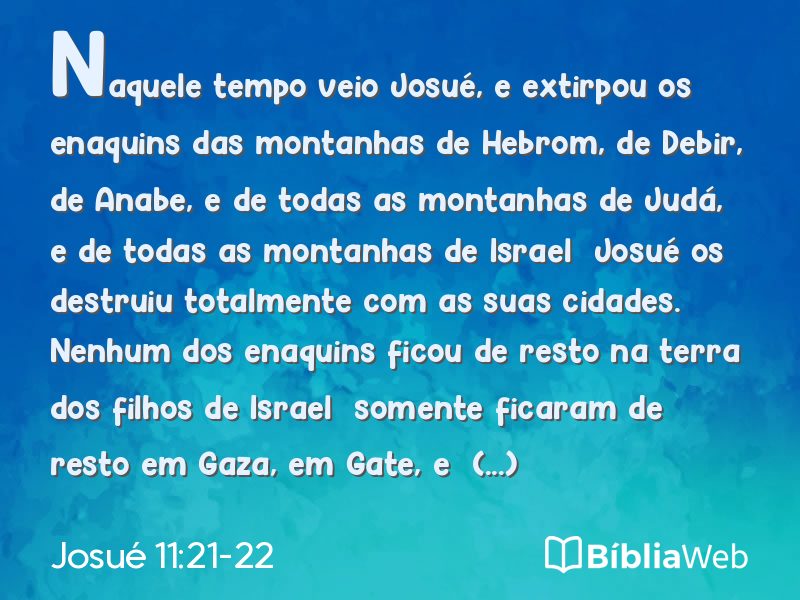Josué 11:21-22 em imagem para compartilhar