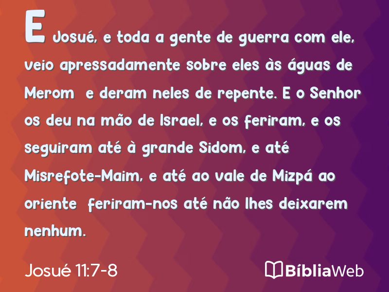 Josué 11:7-8 em imagem para compartilhar