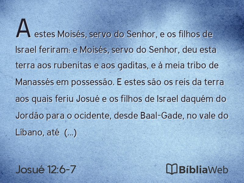 Josué 12:6-7 em imagem para compartilhar