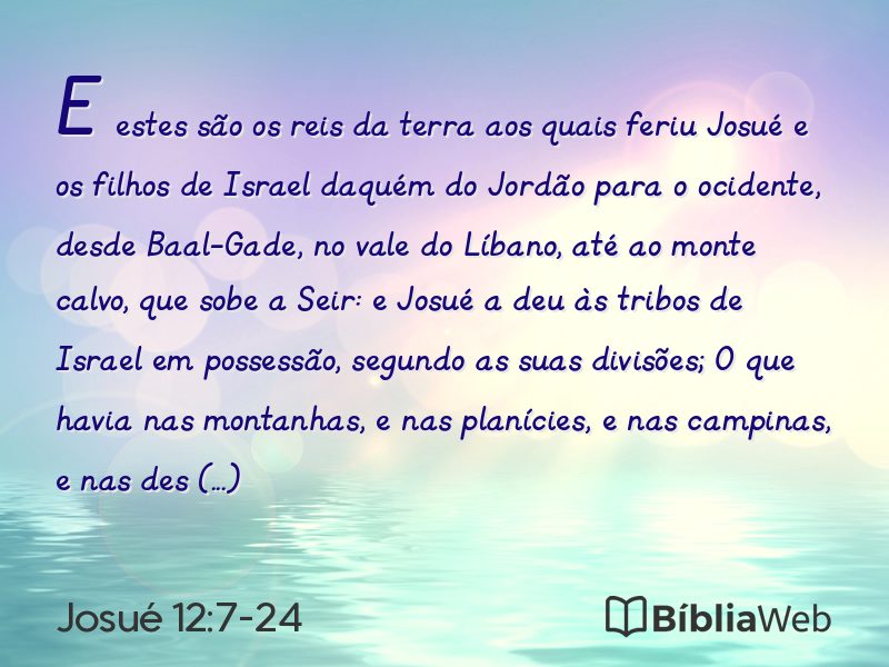 Josué 12:7-24 em imagem para compartilhar