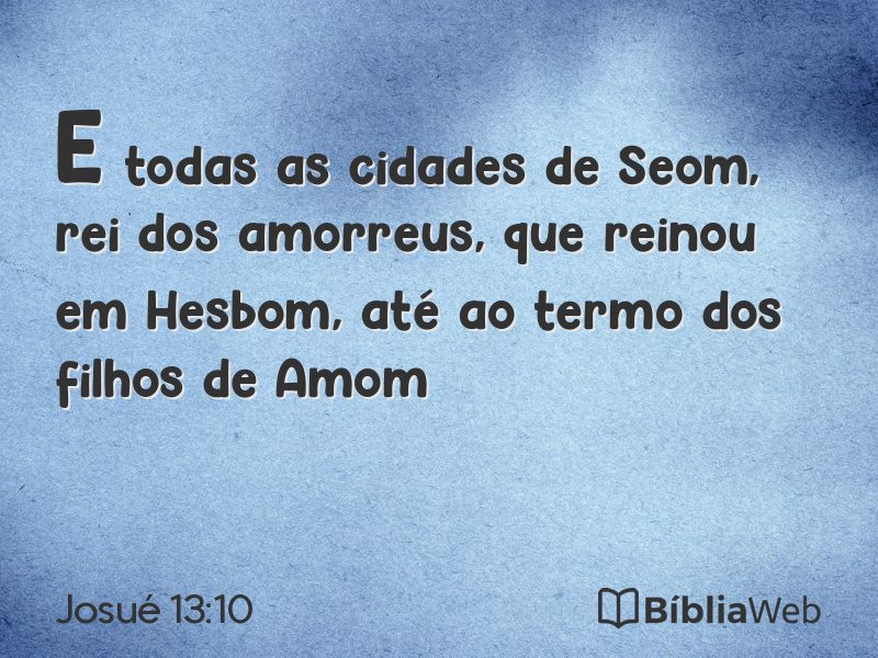Josué 13:10 em imagem para compartilhar