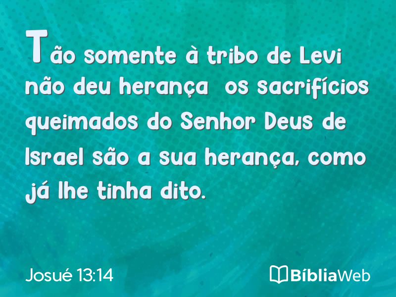 Josué 13:14 em imagem para compartilhar