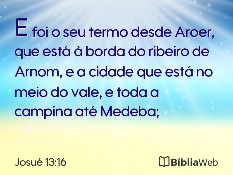 Josué 13:16 em imagem para compartilhar