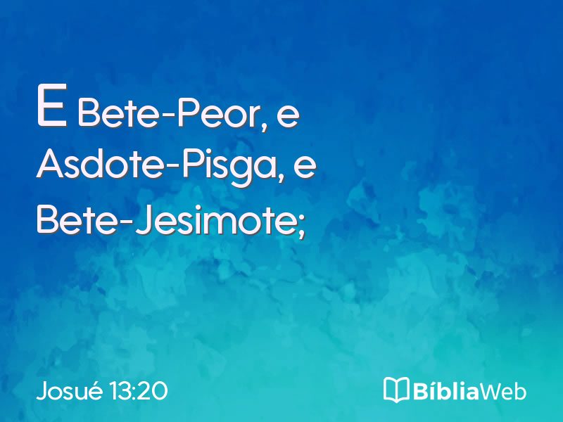 Josué 13:20 em imagem para compartilhar