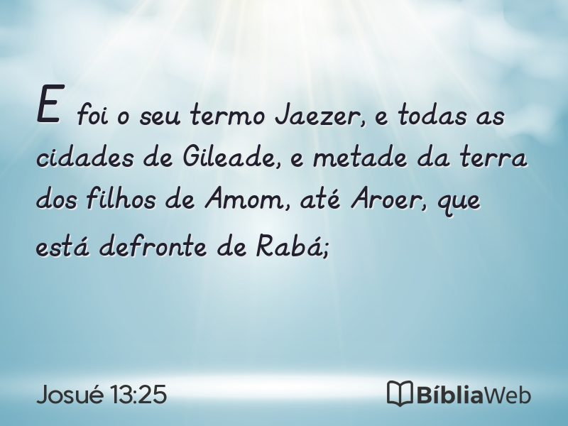 Josué 13:25 em imagem para compartilhar