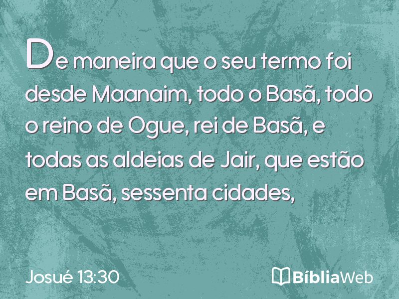 Josué 13:30 em imagem para compartilhar