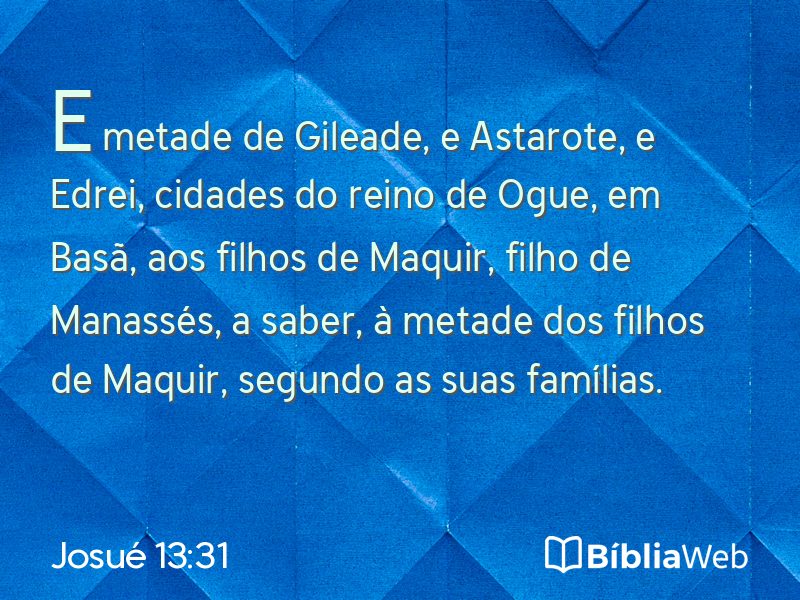Josué 13:31 em imagem para compartilhar