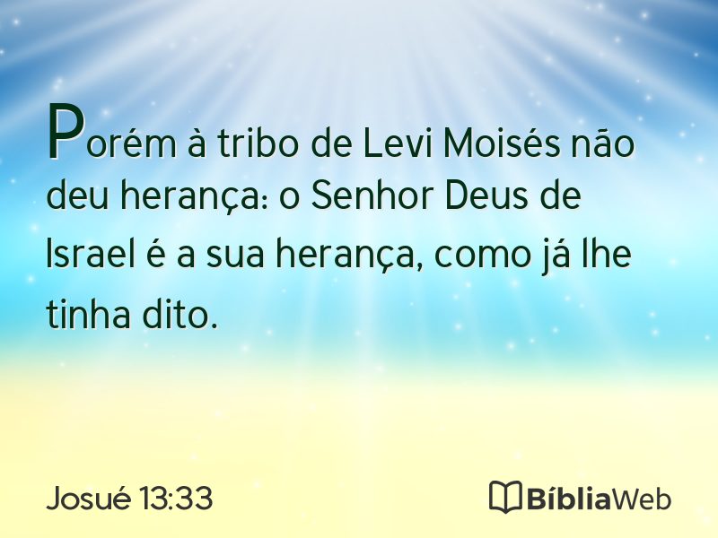 Josué 13:33 em imagem para compartilhar