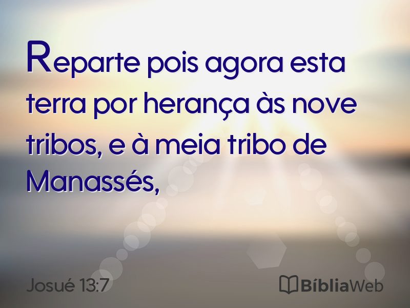 Josué 13:7 em imagem para compartilhar