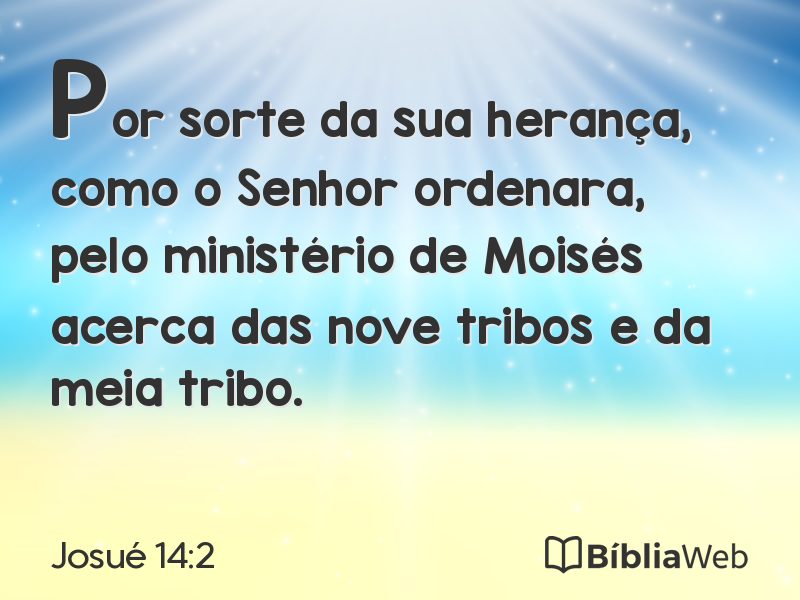 Josué 14:2 em imagem para compartilhar