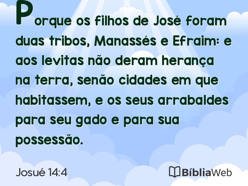 Josué 14:4 em imagem para compartilhar
