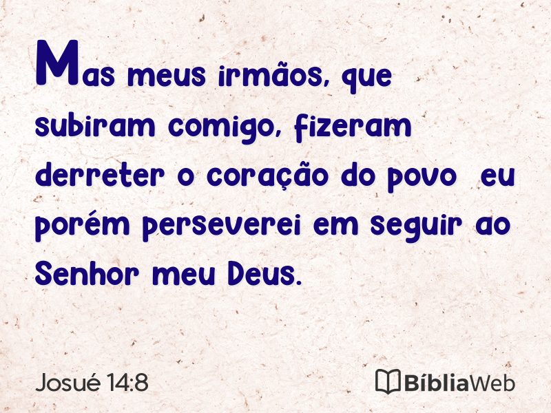Josué 14:8 em imagem para compartilhar